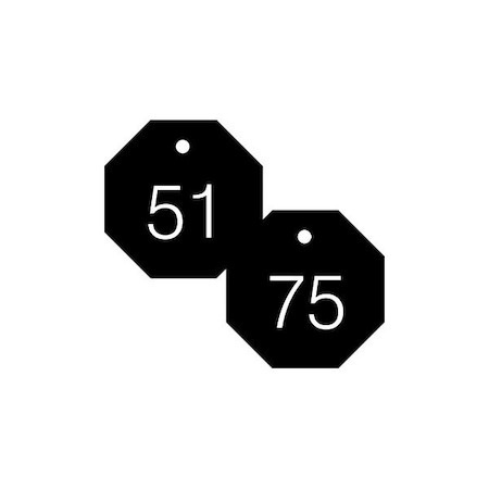 Accuform Engraved Numbered Tags, HS-Laminate, 2-3/4 in W, 25 PK TDG824BK